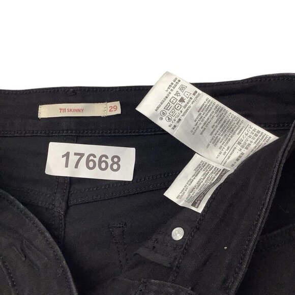 Levis 711 Skinny Flare Cropped Ruffle Hem Jeans Size 29 - Picture 9 of 9